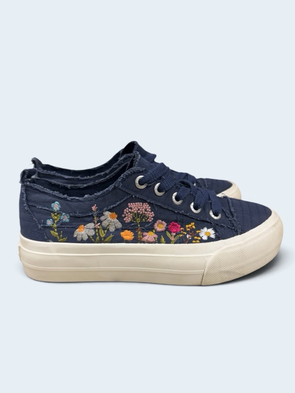 Blowfish Malibu Platform Sneakers - Sadie-Sun- embroiderer flowers size 7.5